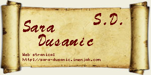 Sara Dušanić vizit kartica